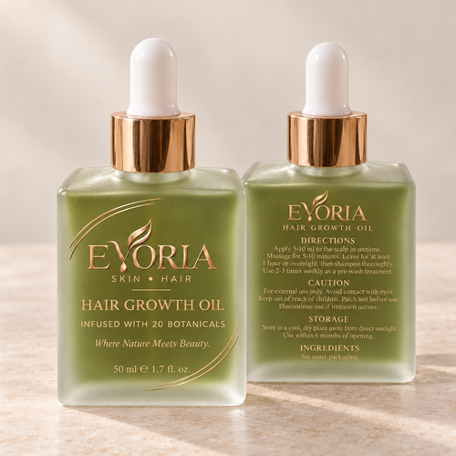 Evoria Botanical Hair Growth Oil – 20 Botanical Blend, 50ml