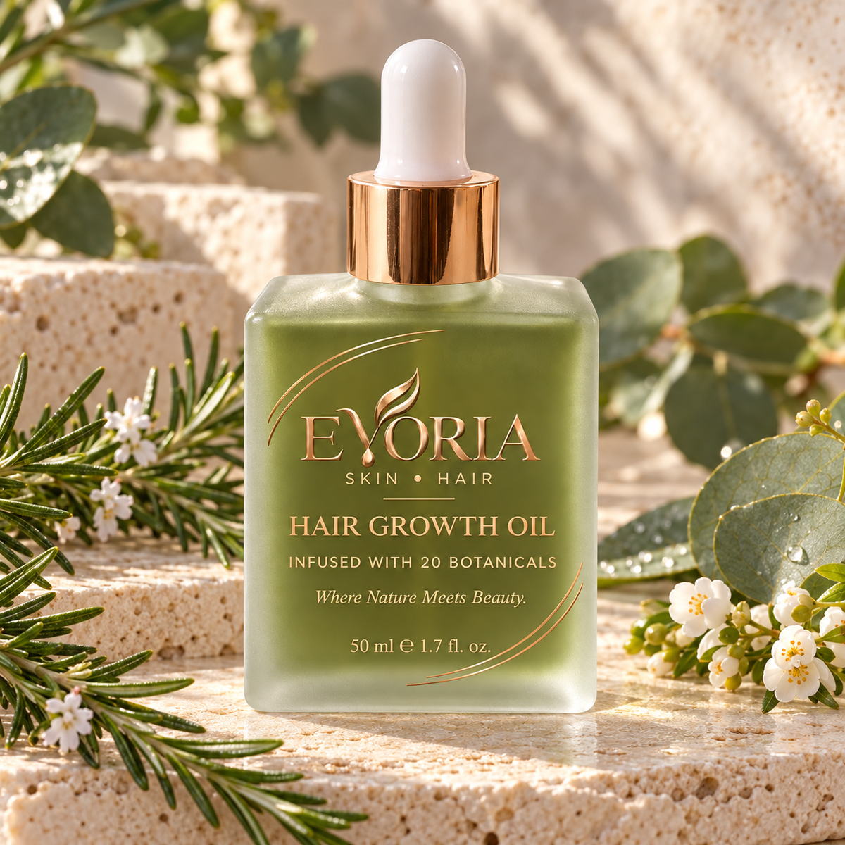 Evoria Botanical Hair Growth Oil – 20 Botanical Blend, 50ml